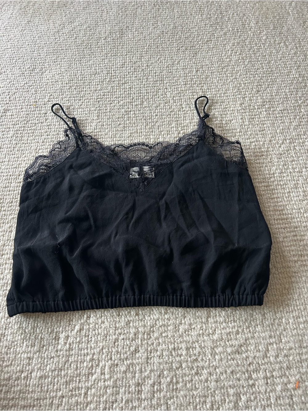 Wilfred Black Lace-Trim Camisole